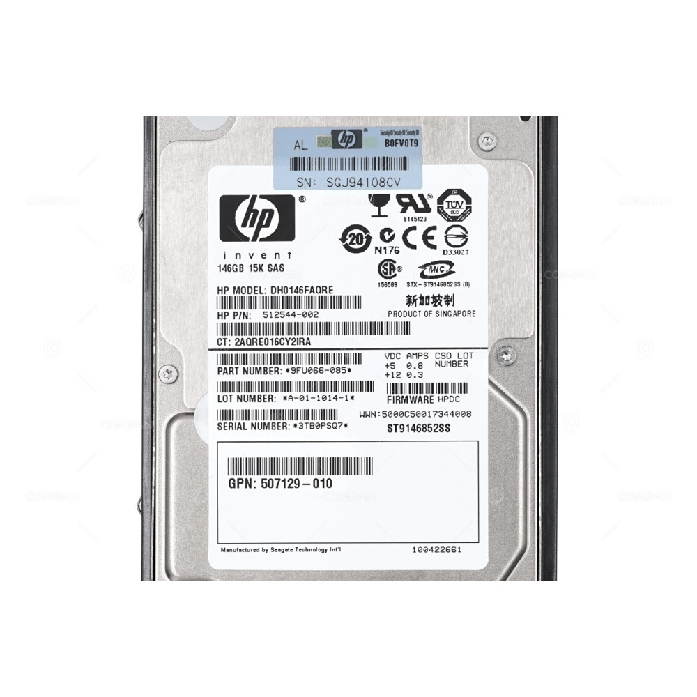 504334-001 HP HDD 146GB 15K SAS 3G 2.5" SFF HOT-SWAP